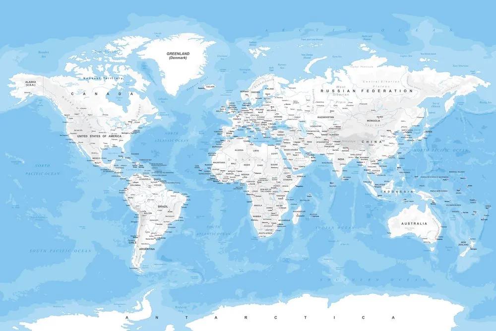Εικόνα στον κομψό παγκόσμιο χάρτη από φελλό - 90x60  color mix