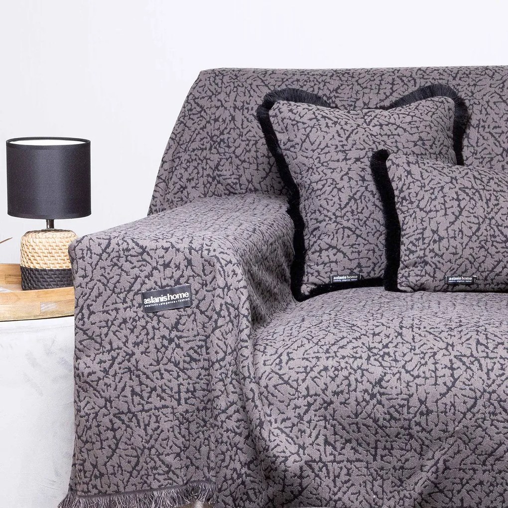 Ριχτάρι Καναπέ Διθέσιου (180x250) Aslanis Home Athos Γραφίτης-Μαύρο