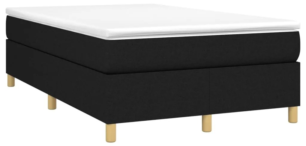 vidaXL Κρεβάτι Boxspring με Στρώμα Μαύρο 120x190 εκ. Υφασμάτινο