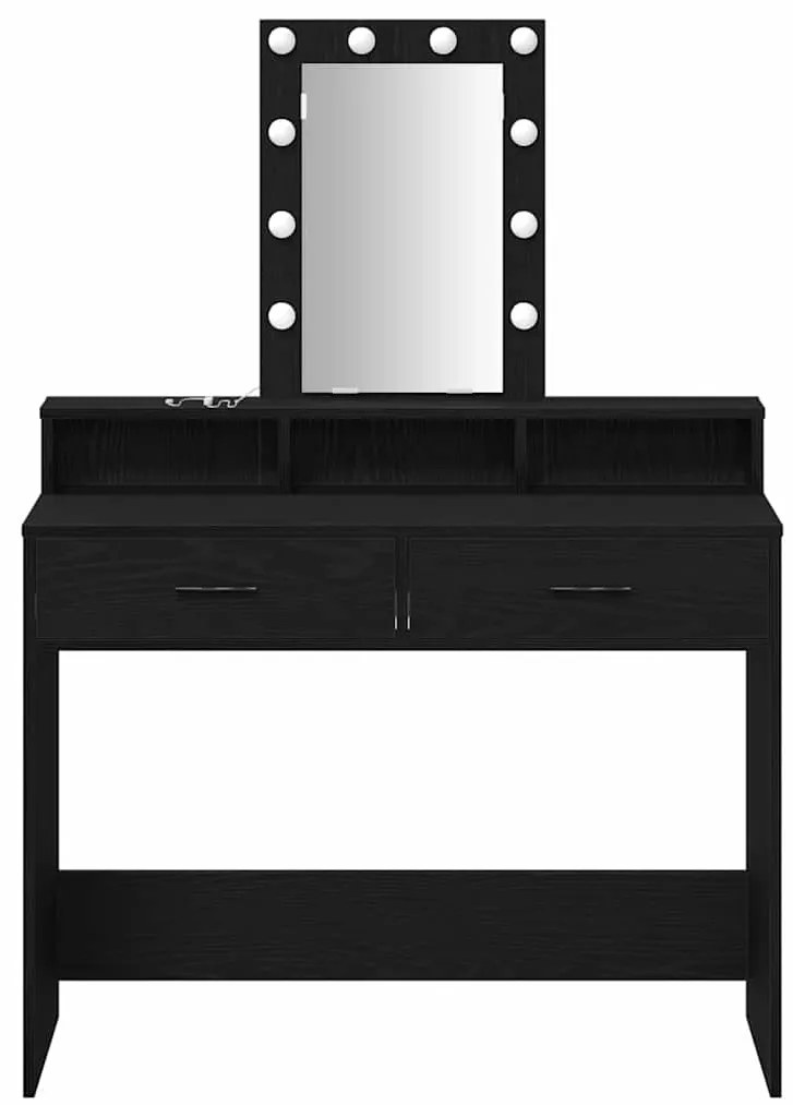 vidaXL Τραπέζι περιποίησης Μαύρο 100 x 41 x 140 εκ. Επεξεργασμένο ξύλο