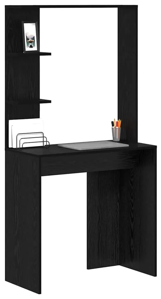 vidaXL Γραφείο Μαύρη δρυς 78.5 x 37 x 154.5 εκ Επεξεργασμένο ξύλο