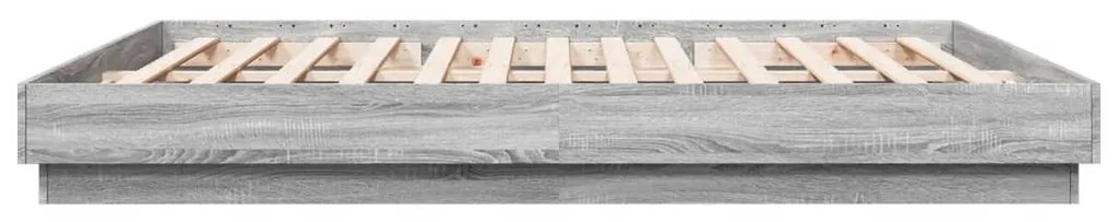 vidaXL Πλαίσιο Κρεβατιού με LED Γκρι sonoma 200 x 200 εκ.