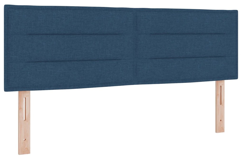 vidaXL Κρεβάτι Box Spring  με Στρώμα Μπλε 140x190 εκ. Υφασμάτινο
