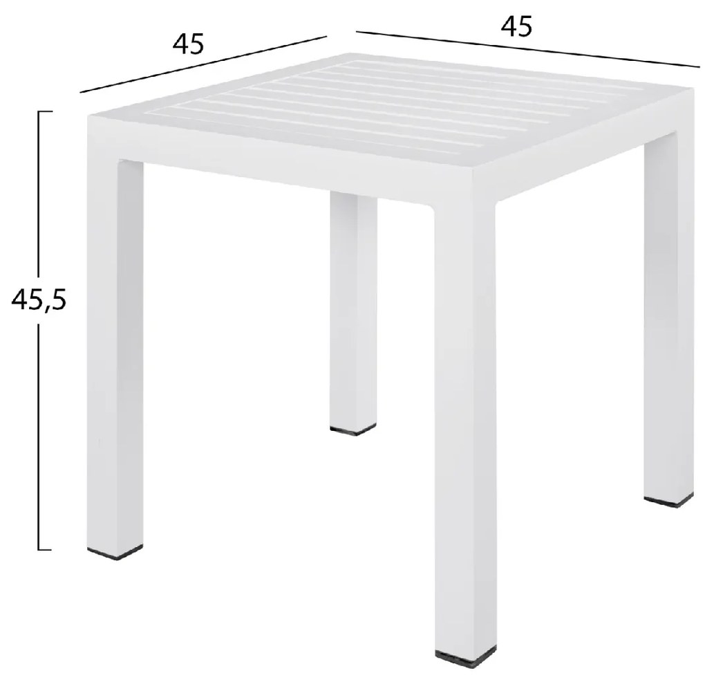 ΤΡΑΠΕΖΙ ΑΛΟΥΜΙΝΙΟΥ QIANA HM5402.01 ΛΕΥΚΟ 45x45x45,5 εκ.