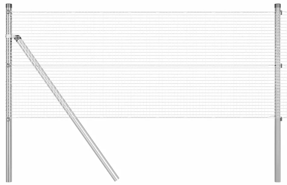 vidaXL Συγκολλητός φράχτης από σύρμα Ασημί 0.5 x 50 μ. Ατσάλι