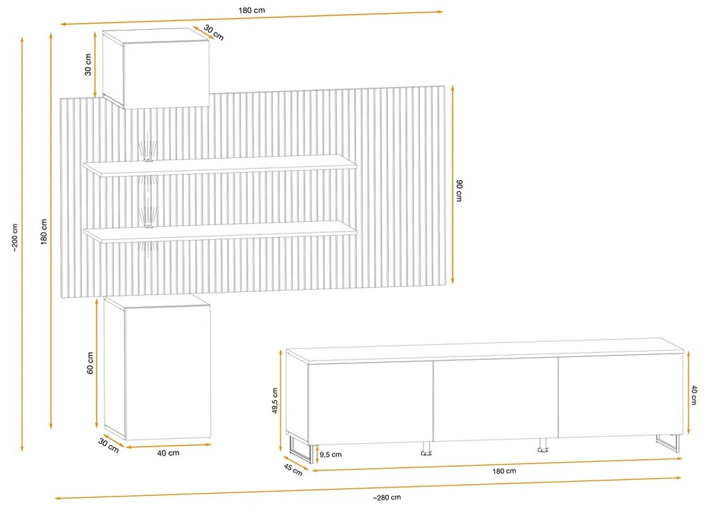 Swap XIX Σύνθεση Καφέ δρυς 280x180x40