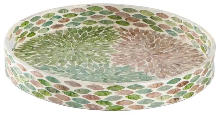 Artekko Ivory Διακοσμητικός Δίσκος MDF Capiz Πολύχρωμο (40x40x5)cm Artekko 48748