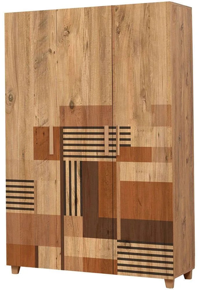 Ντουλάπα Τρίφυλλη Leva Hedera Colorblock 863SPH4230 120x48x189cm Multi Three Door