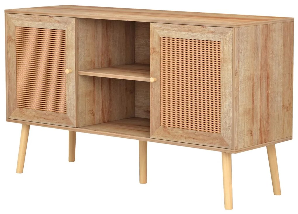 Έπιπλο τηλεόρασης COLM με Πόρτες RATTAN σε Φυσικό 120x39x56,5Υεκ. 120x39x56.5 εκ.