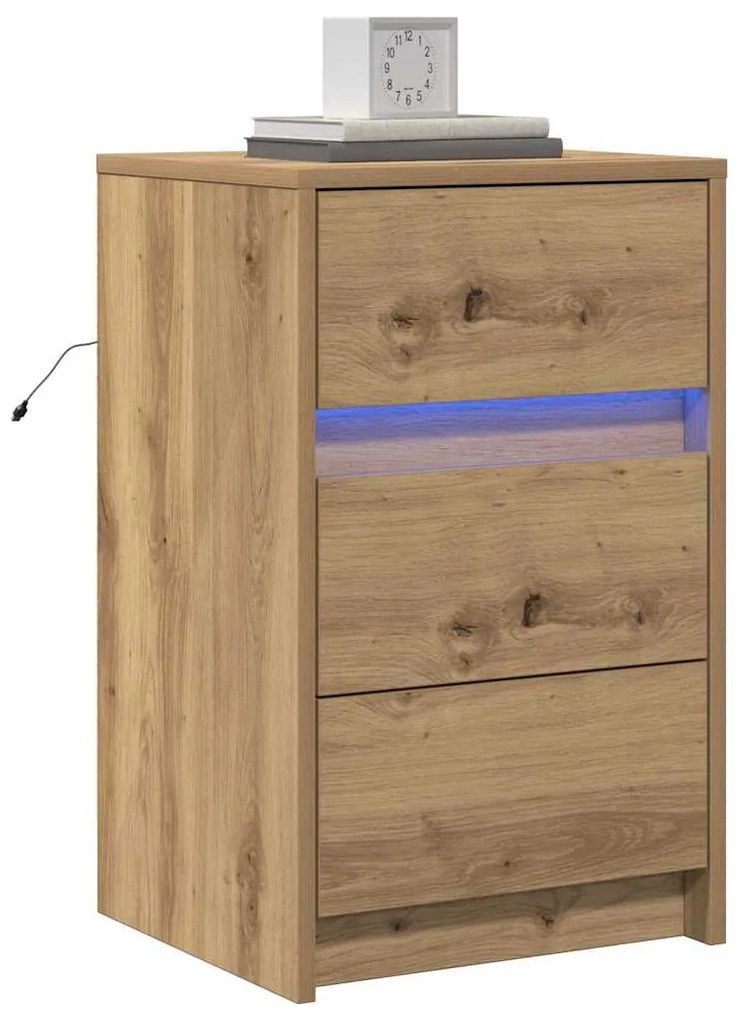 vidaXL Κομοδίνο with artisan δρυς 38 x 34 x 61 εκ. Επεξεργασμένο ξύλο