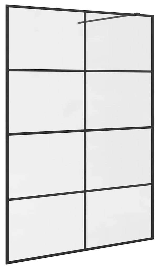 vidaXL Διαχωριστικό Ντουζιέρας Διαφανές Μαύρο 140 x 195 εκ. Γυαλί ESG