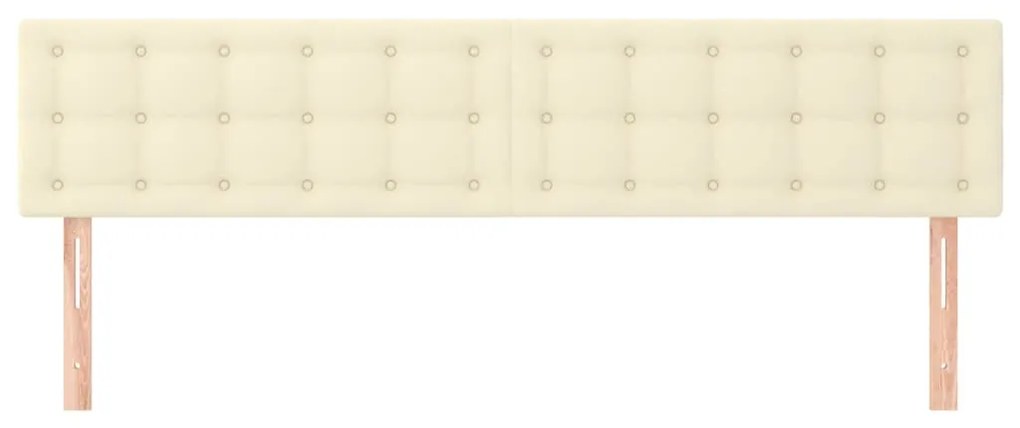 vidaXL Κεφαλάρια Κρεβατιού 2 τεμ Κρεμ 90x5x78/88 εκ. Συνθετικό Δέρμα