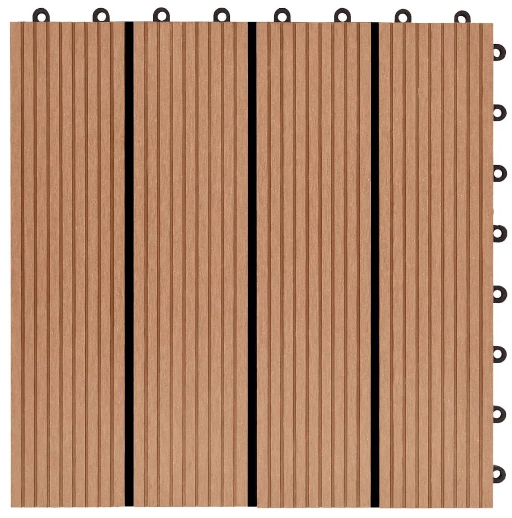 vidaXL Πλακάκια Deck 11 τεμ. Χρώμα Teak 30 x 30 εκ. 1 μ² από WPC