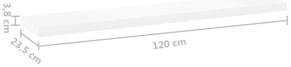 vidaXL Ράφι Τοίχου Δρυς/Λευκό 120x23,5x3,8 εκ. MDF