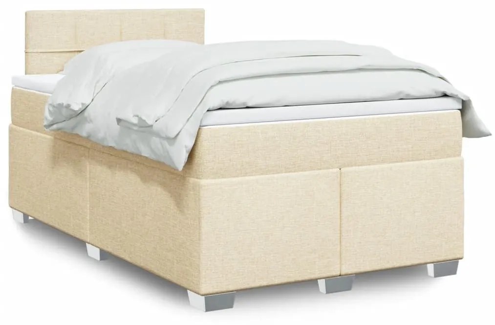 ΚΡΕΒΑΤΙ BOXSPRING ΜΕ ΣΤΡΩΜΑ ΚΡΕΜ 120X190 ΕΚ. ΥΦΑΣΜΑΤΙΝΟ 3288132