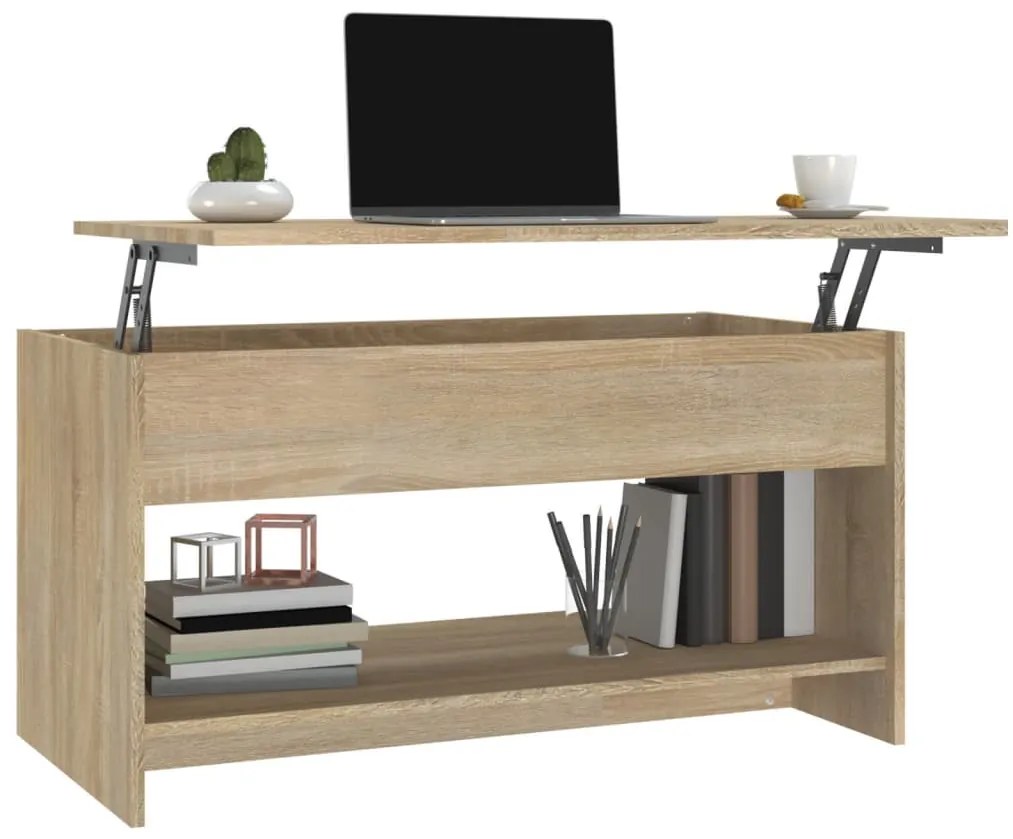 vidaXL Τραπεζάκι Σαλονιού Sonoma Δρυς 102x50x52,5 εκ. Επεξεργ. Ξύλο