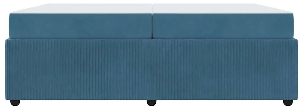 vidaXL Σκελετός κρεβατιού με στρώμα Μπλε 200 x 200 cm Βελούδο