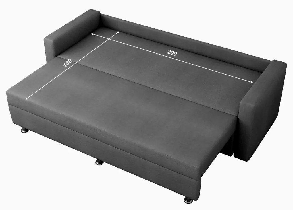Τριθέσιος Καναπές Κρεβάτι Γκρί VERONA 82x220x87