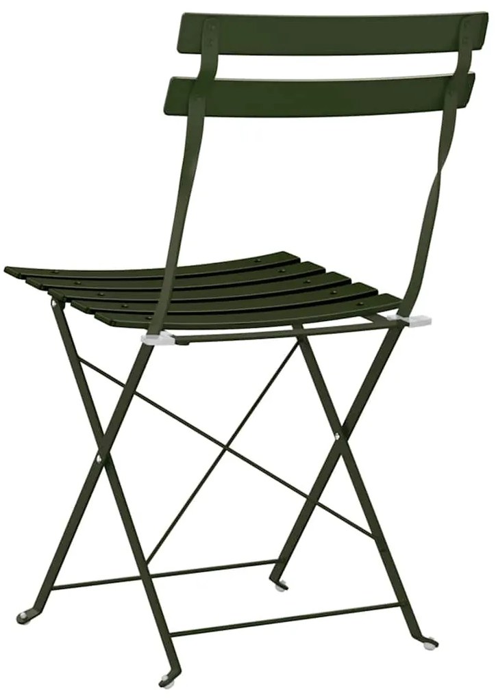vidaXL Πτυσσόμενη Καρέκλα Κήπου 2 pcs Πράσινο 42 x 46 x 82εκ Μέταλλο