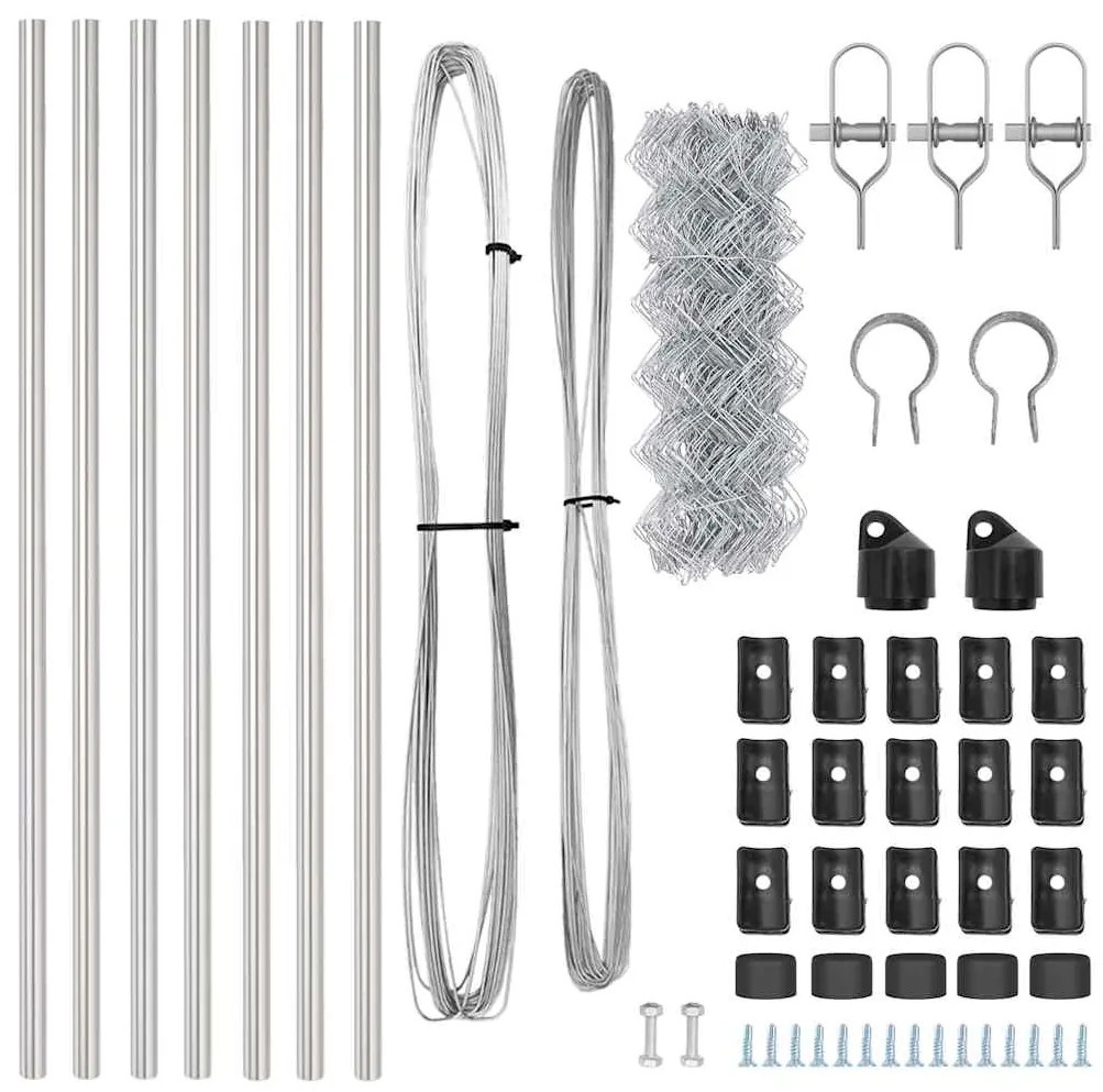 vidaXL Στύλος Περιφράξεων Ασημί 10 x 0,6 μ (40 x 40 χιλιοστά δίχτυ)