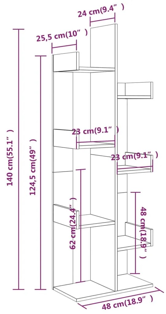 ΒΙΒΛΙΟΘΗΚΗ ΚΑΠΝΙΣΤΗ ΔΡΥΣ 48X25,5X140 ΕΚ. ΑΠΟ ΕΠΕΞΕΡΓΑΣΜΕΝΟ ΞΥΛΟ 816005