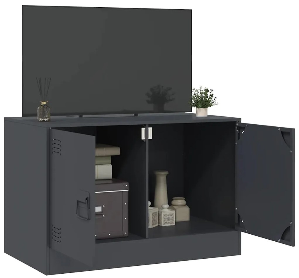 vidaXL Έπιπλο Τηλεόρασης Ανθρακί 67x39x44 εκ. από Χάλυβα