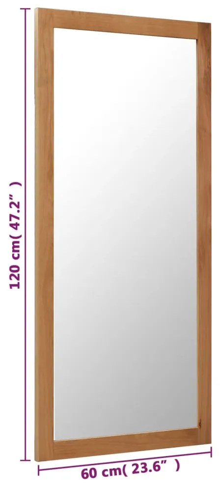 vidaXL Καθρέπτης 60 x 120 εκ. από Μασίφ Ξύλο Δρυός