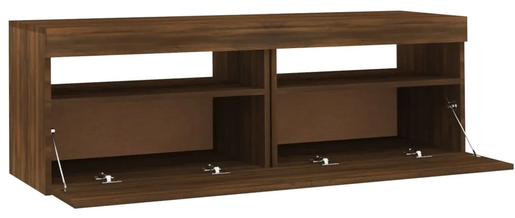 Έπιπλο Τηλεόρασης με LED Καφέ Δρυς 120x35x40 εκ. 815674