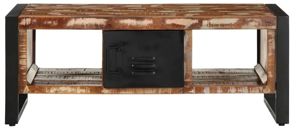 vidaXL Τραπεζάκι σαλονιού πολύχρωμο 90x50x36cm Ξύλο μασίφ αναγεννημένο