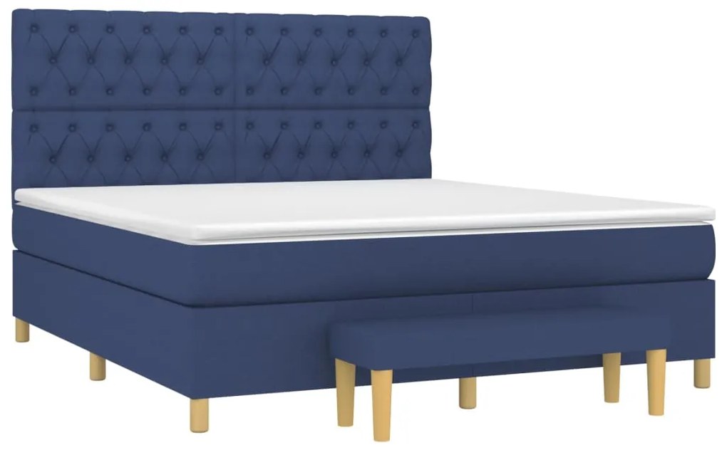 ΚΡΕΒΑΤΙ BOXSPRING ΜΕ ΣΤΡΩΜΑ ΜΠΛΕ 160X200 ΕΚ. ΥΦΑΣΜΑΤΙΝΟ 3137411