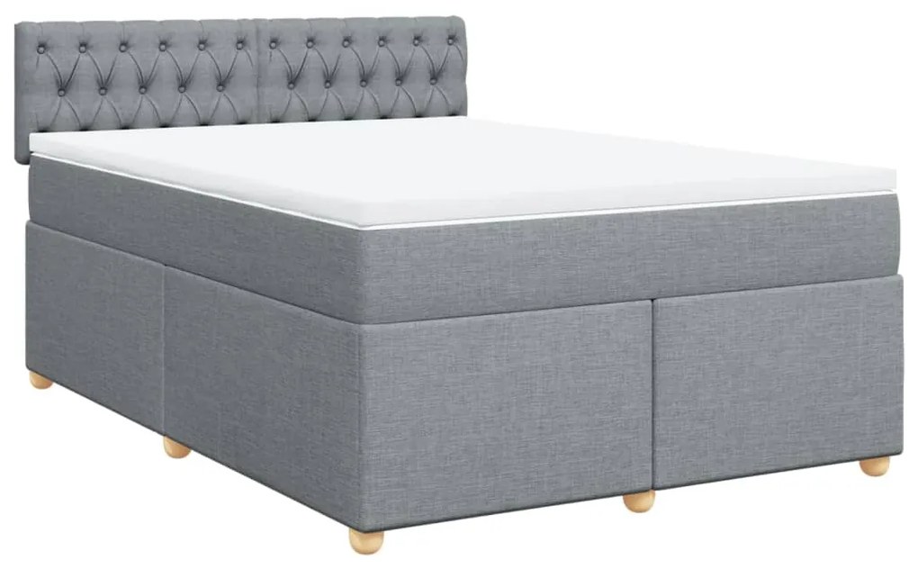 ΚΡΕΒΑΤΙ BOXSPRING ΜΕ ΣΤΡΩΜΑ ΑΝΟΙΧΤΟ ΓΚΡΙ 140X200 ΕΚ. ΥΦΑΣΜΑΤΙΝΟ 3286710