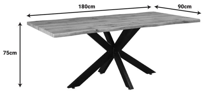 Tραπέζι Gilman MDF sonoma-μαύρο 180x90x75εκ 180x90x75 εκ.