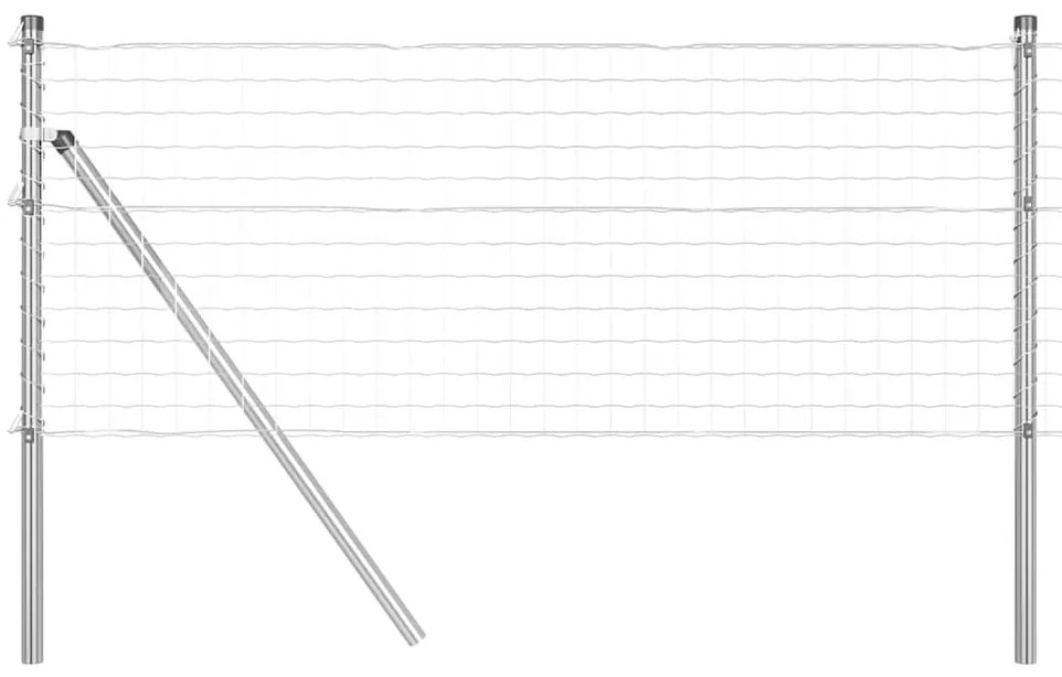 vidaXL Τεντώτο με στήριγμα Ασημί 0,8 x 10 m Χάλυβας και PVC