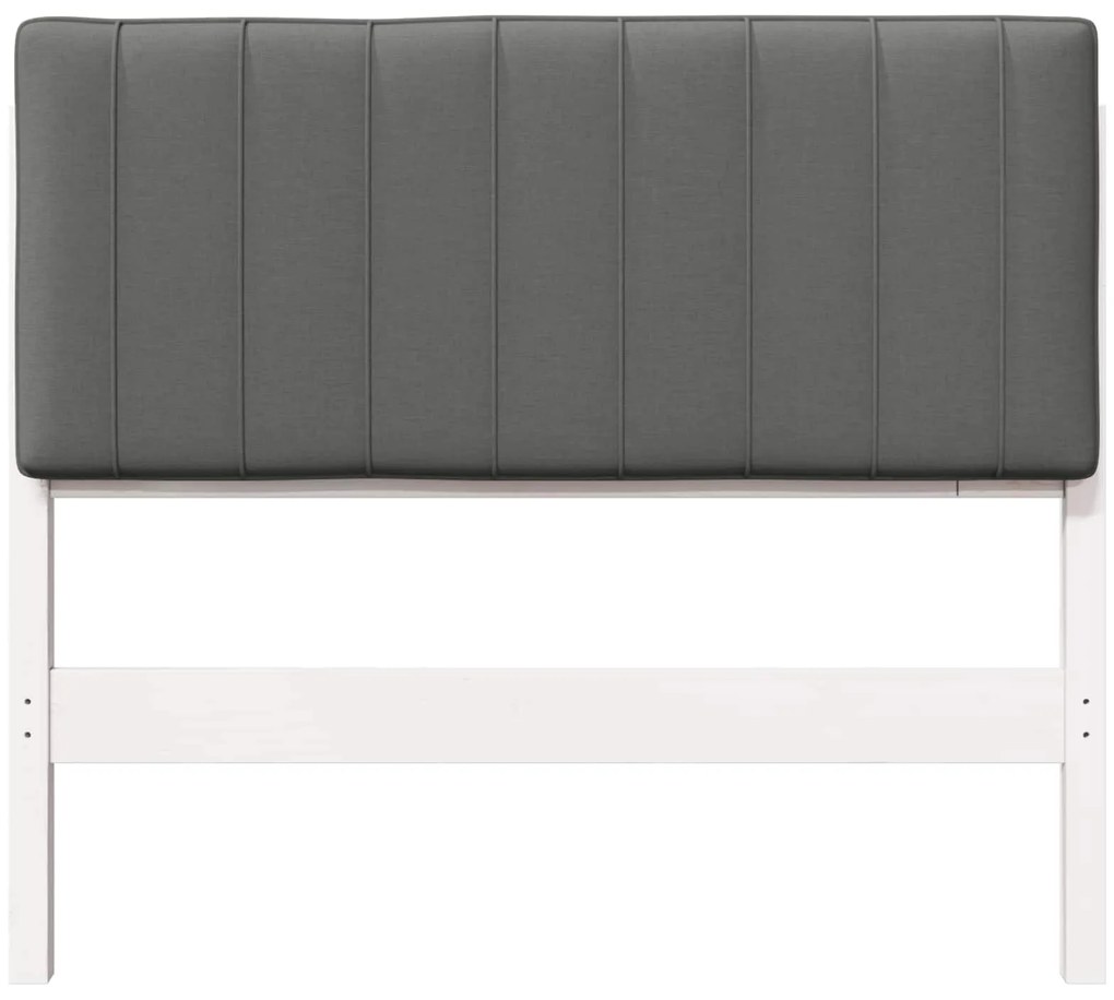 vidaXL Ταπετσαρισμένο κεφαλάρι Λευκό και Ανοιχτό Γκρι 100 cm