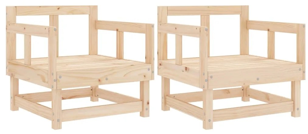 vidaXL Καρέκλες Κήπου 2 τεμ. από Μασίφ Ξύλο Πεύκου