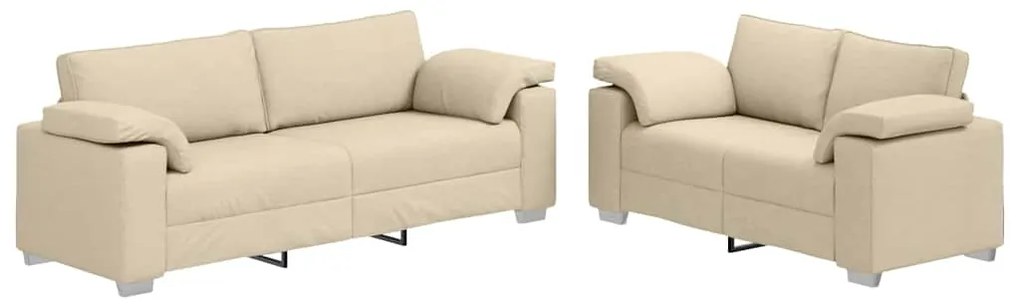vidaXL Σετ Καναπέ 2 pcs Κρεμ 219 x 77 x 82 εκ ύφασμα