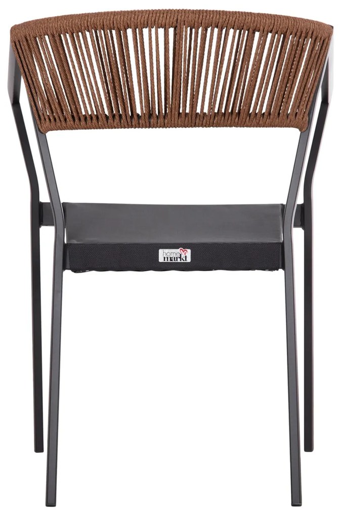Καρέκλα - Πολυθρόνα C5891.01 Ανθρακί Αλουμινίου με Textline και Μπέζ Rattan 56,5x58x79Υ εκ. 56.5x58x79 εκ.