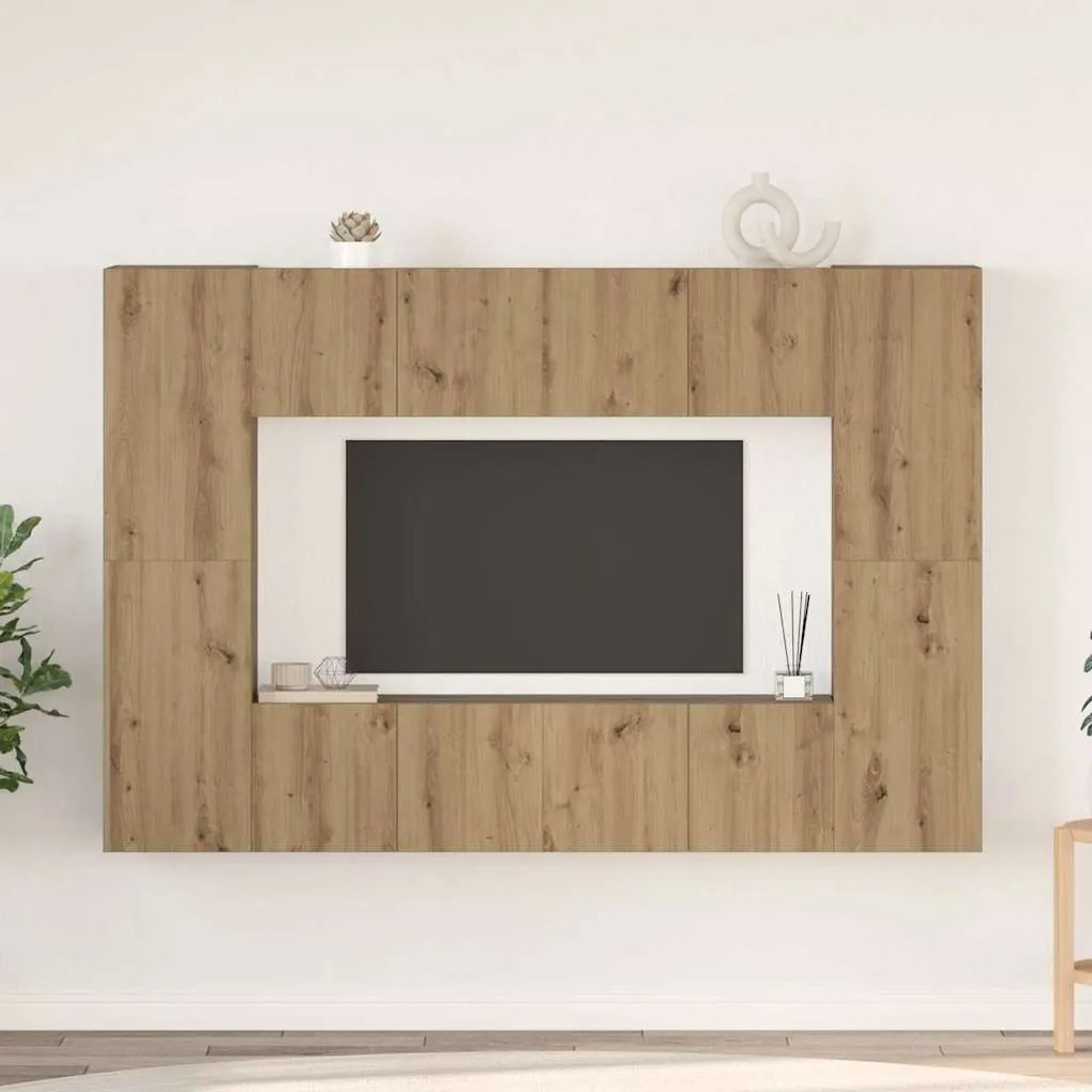 vidaXL Σετ επίπλου τηλεόρασης 8 pcs artisan δρυς 60 x 30 x 30 cm