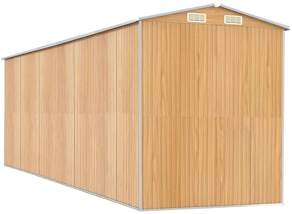 vidaXL Αποθήκη Κήπου Ανοιχτό καφέ 192x606x223 εκ. Γαλβανισμένο Ατσάλι