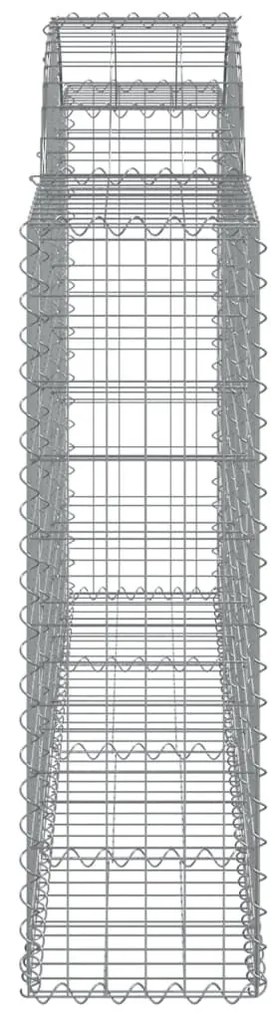 Συρματοκιβώτια Τοξωτά 15 τεμ. 200x30x100/120 εκ. Γαλβαν. Ατσάλι - Ασήμι