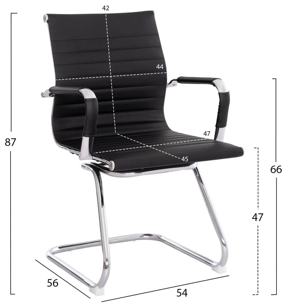 ΚΑΡΕΚΛΑ ΕΠΙΣΚΕΠΤΗ BOSS  ΜΕ ΜΠΡΑΤΣΑ Κ ΜΑΥΡΟ PU 54x56x87Υεκ. 2αδα