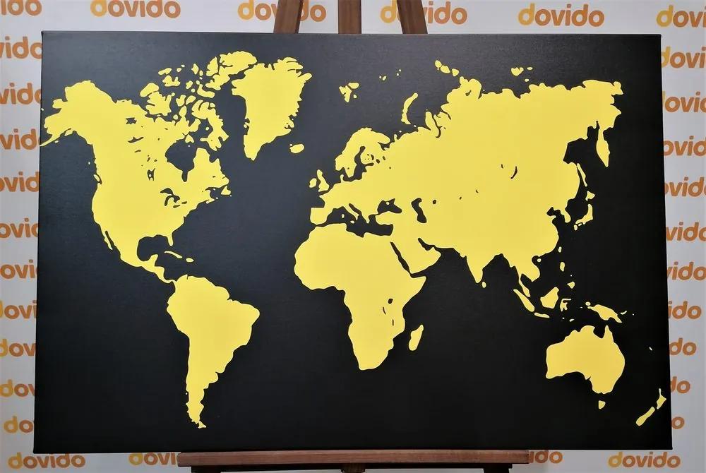 Εικόνα σε κίτρινο χάρτη από φελλό σε μαύρο φόντο - 120x80  place