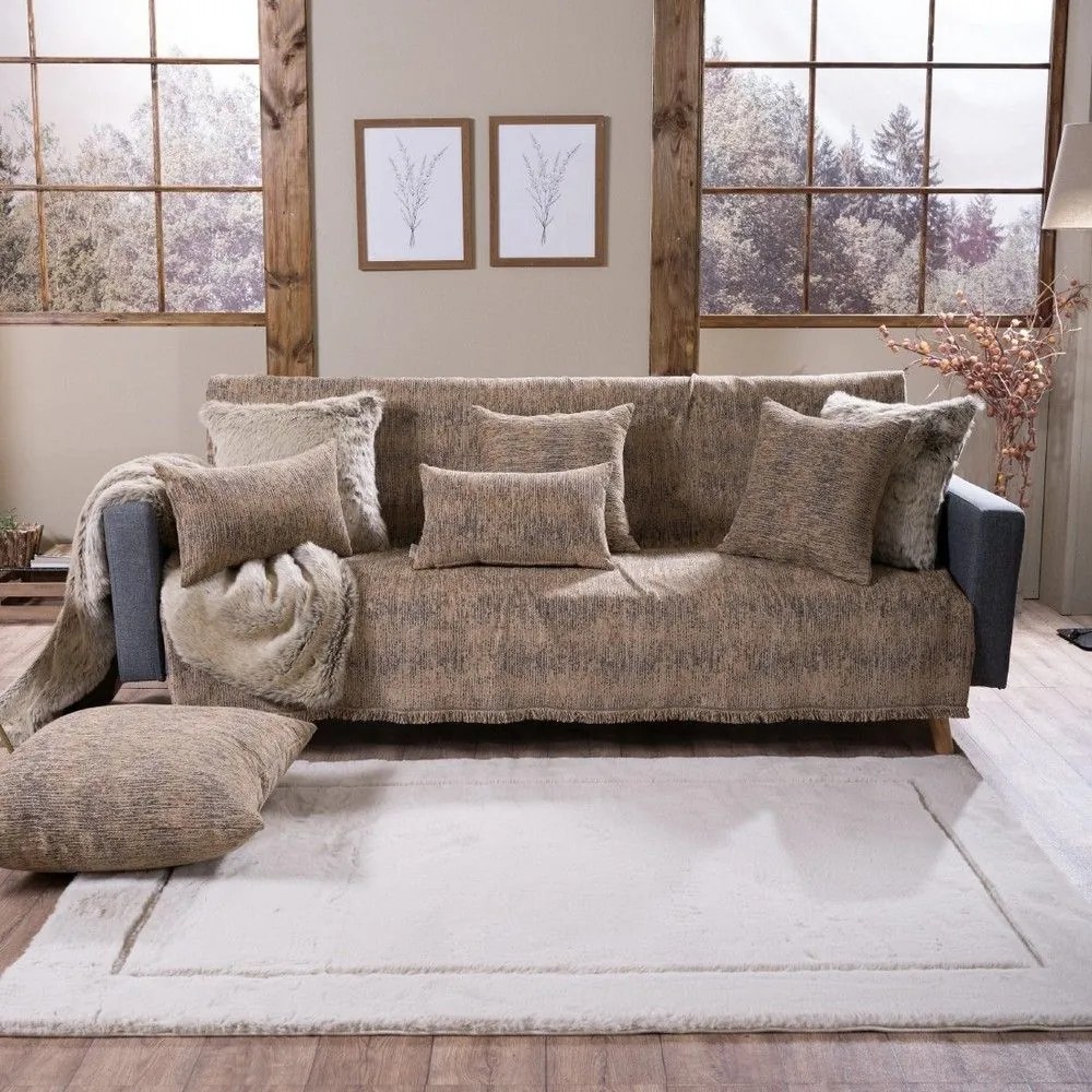 Ριχτάρι Toronto 08 Taupe Teoran Πολυθρόνα 180x150cm Βαμβάκι-Ακρυλικό