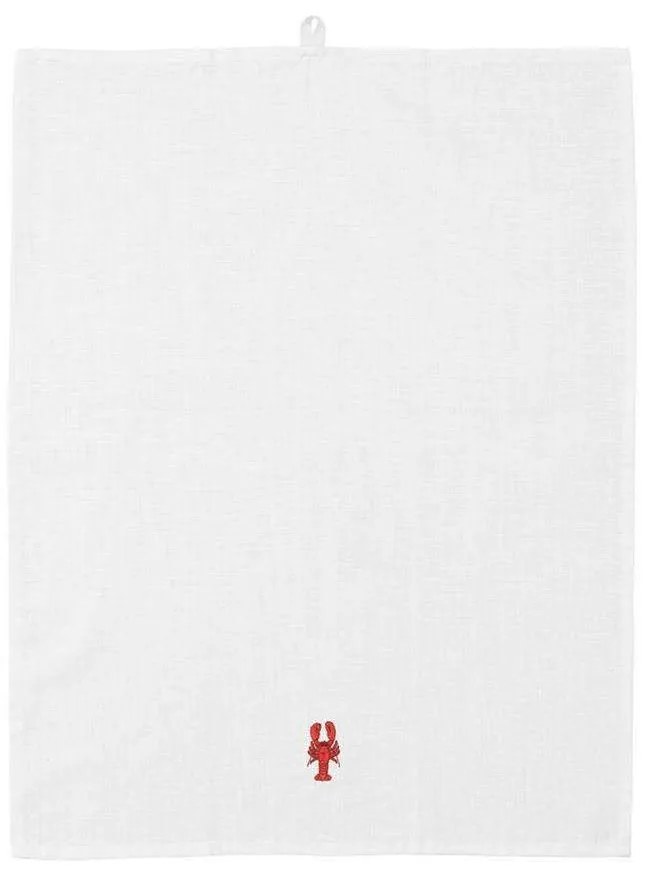Πετσέτα Τσαγιού Lobster Yummy 605861 70x50cm White-Red Normann Copenhagen Cotton-Linen