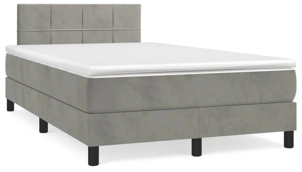 ΚΡΕΒΑΤΙ BOXSPRING ΜΕ ΣΤΡΩΜΑ ΑΝΟΙΧΤΟ ΓΚΡΙ 120X200 ΕΚ. ΒΕΛΟΥΔΙΝΟ 3141293