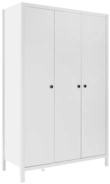 Ντουλάπα ρούχων French Megapap τρίφυλλη χρώμα λευκό 125x54x196εκ.-GP009-0248,1