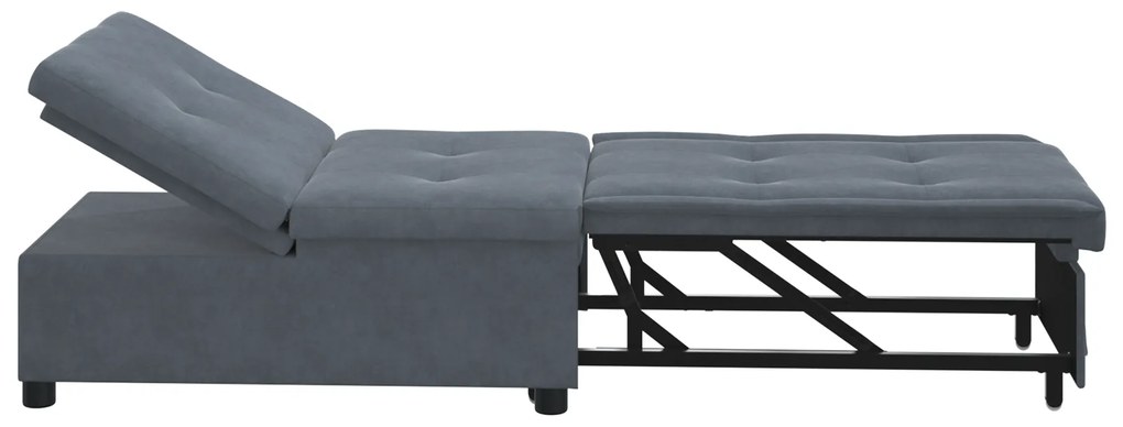vidaXL Καναπές-Κρεβάτι Σκούρο γκρι 67 x 194 x 38 εκ Βελούδο