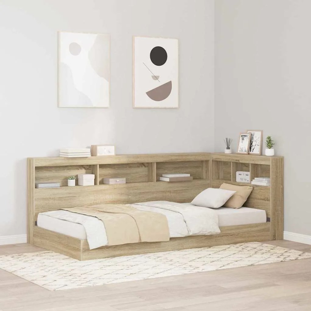 vidaXL Κεφαλάρι Αποθήκης με ράφι Sonoma Δρυς 80 cm Επεξεργασμένο ξύλο