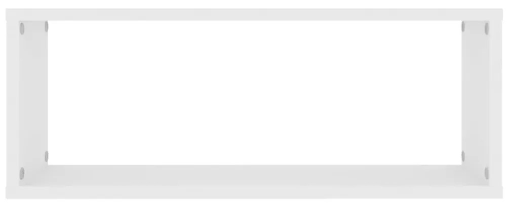 vidaXL Ράφια Κύβοι Τοίχου 4 τεμ. Λευκά 60 x 15 x 23 εκ. από Επεξ. Ξύλο