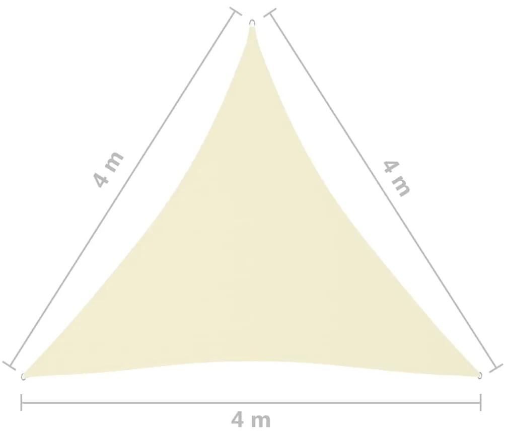vidaXL Πανί Σκίασης Τρίγωνο Κρεμ 4 x 4 x 4 μ. από Ύφασμα Oxford